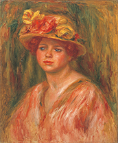 Woman in a Blouse and a Hat with Flowers<br/>(Buste de femme en corsage et chapeau garni de fleurs)Pierre-August Renoir