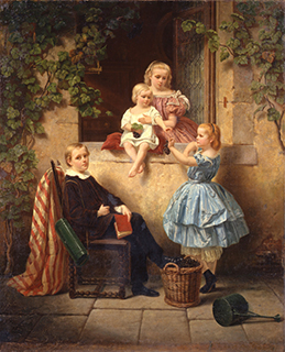 フィリップ・リンド「窓辺の子供達」(1859)