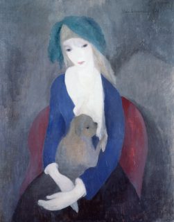 マリー・ローランサン《犬を抱く少女》 1921年 服部コレクション